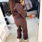 Women's Oversized Half-Zip Tracksuit Set