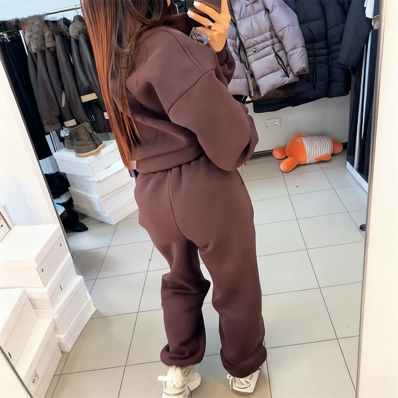 Women's Oversized Half-Zip Tracksuit Set