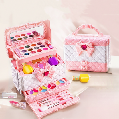 🎁💅Xmas Sale 50% Off✨[Kids Play Makeup Kit with Case]✨ -Water-Soluble Safe Cosmetics for Girls, Creative Dress Up Toy!💖💧