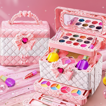 🎁💅Xmas Sale 50% Off✨[Kids Play Makeup Kit with Case]✨ -Water-Soluble Safe Cosmetics for Girls, Creative Dress Up Toy!💖💧