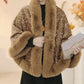 Women's Elegant Faux Fur Sequined Shawl Wrap
