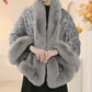 Women's Elegant Faux Fur Sequined Shawl Wrap