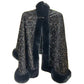 Women's Elegant Faux Fur Sequined Shawl Wrap