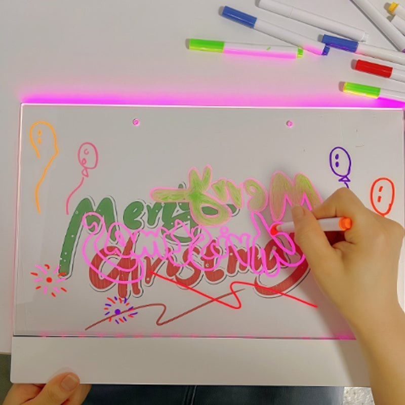LED Illuminated Erasable Drawing Board Set