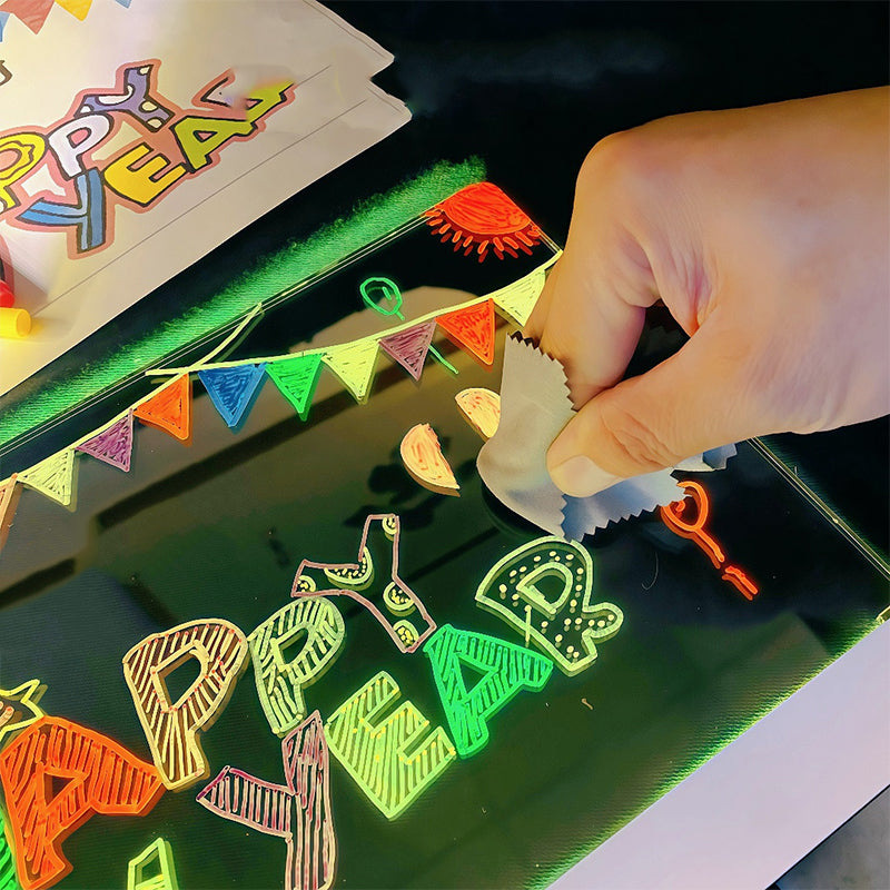 LED Illuminated Erasable Drawing Board Set