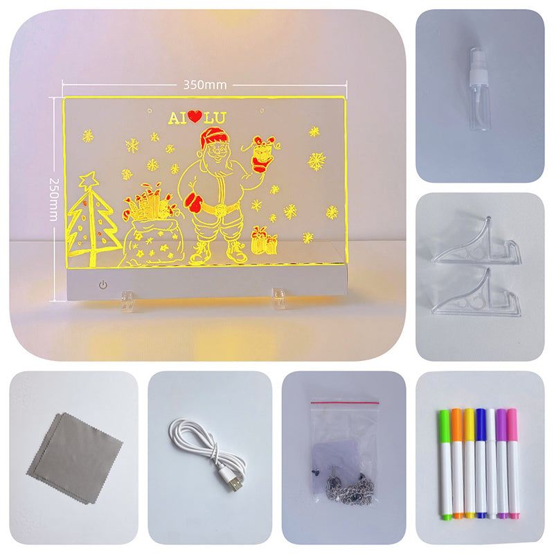 LED Illuminated Erasable Drawing Board Set