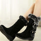 Women's Mid-Calf Snow Boots with Plush Trim