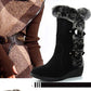 Women's Mid-Calf Snow Boots with Plush Trim