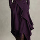 Women's Elegant High-Neck Asymmetrical Draped Maxi Dress