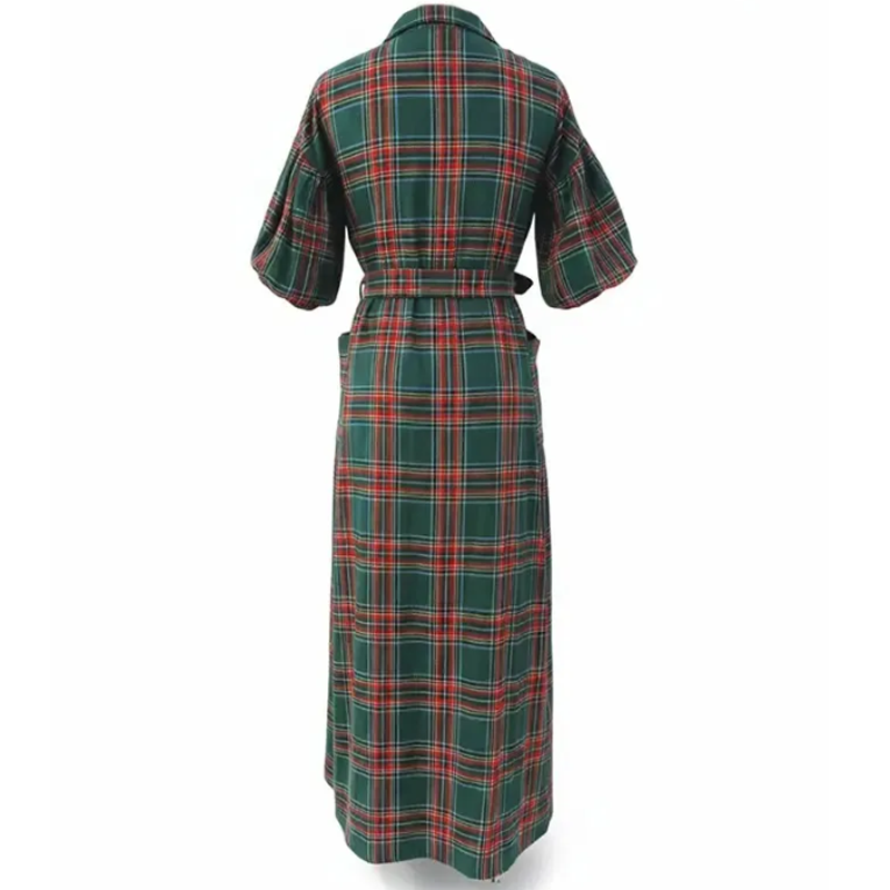 🎄Christmas Special Promotion🎅Women's Casual Plaid Maxi Shirt Dress👗