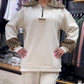 Women's Fashion Leopard Print Half-Zip Tracksuit 