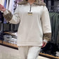 Women's Fashion Leopard Print Half-Zip Tracksuit 