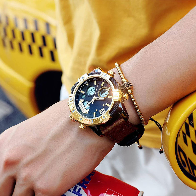 ⌚Multifunctional Dual Display 3ATM Waterproof Men's Quartz Sports Watch