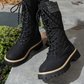 Women's Quilted Mid-Calf Winter Boots with Side Zipper