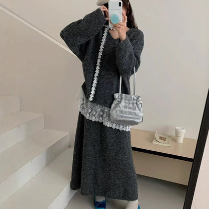 Women's Knit Sweater & Skirt 2-Piece Set