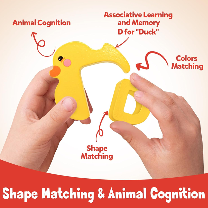 🎁Best Gift -49%OFF🎨26-Piece Wooden Letter & Animal Matching Toy