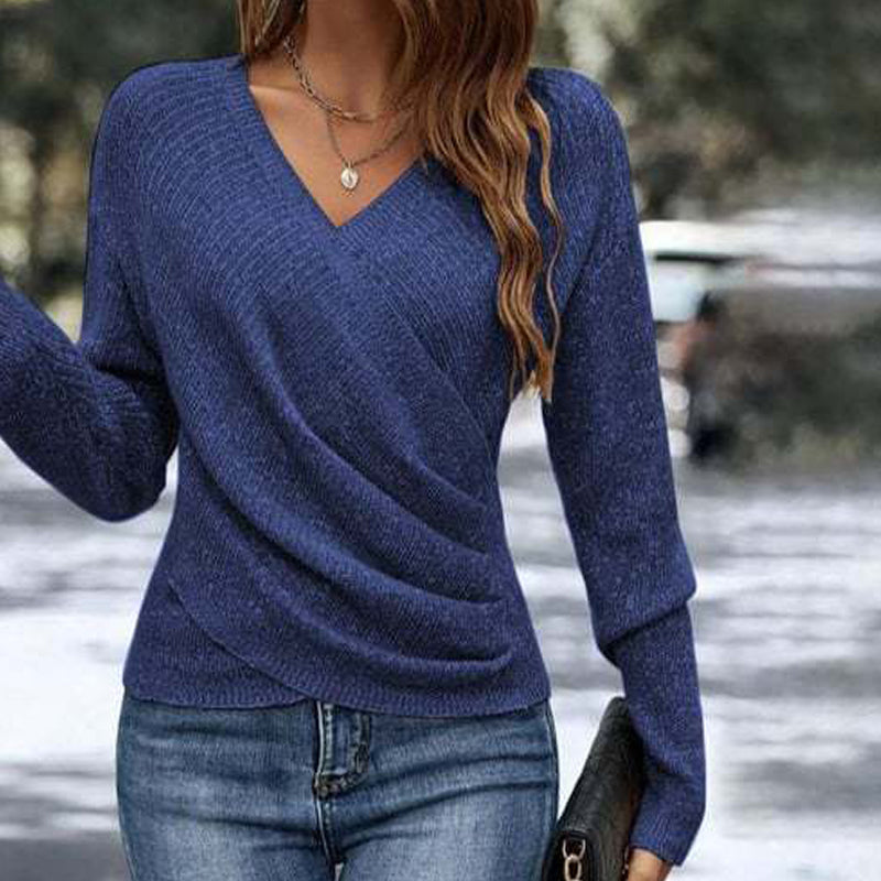 🔥Hot Sale 50% OFF!!⚡Women's Elegant Casual V-Neck Knit Top