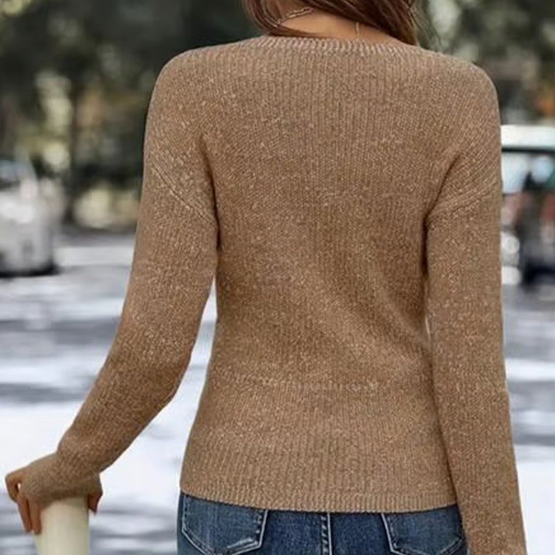 🔥Hot Sale 50% OFF!!⚡Women's Elegant Casual V-Neck Knit Top