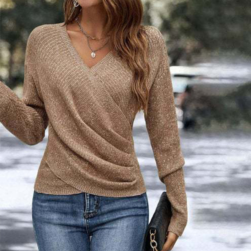 🔥Hot Sale 50% OFF!!⚡Women's Elegant Casual V-Neck Knit Top