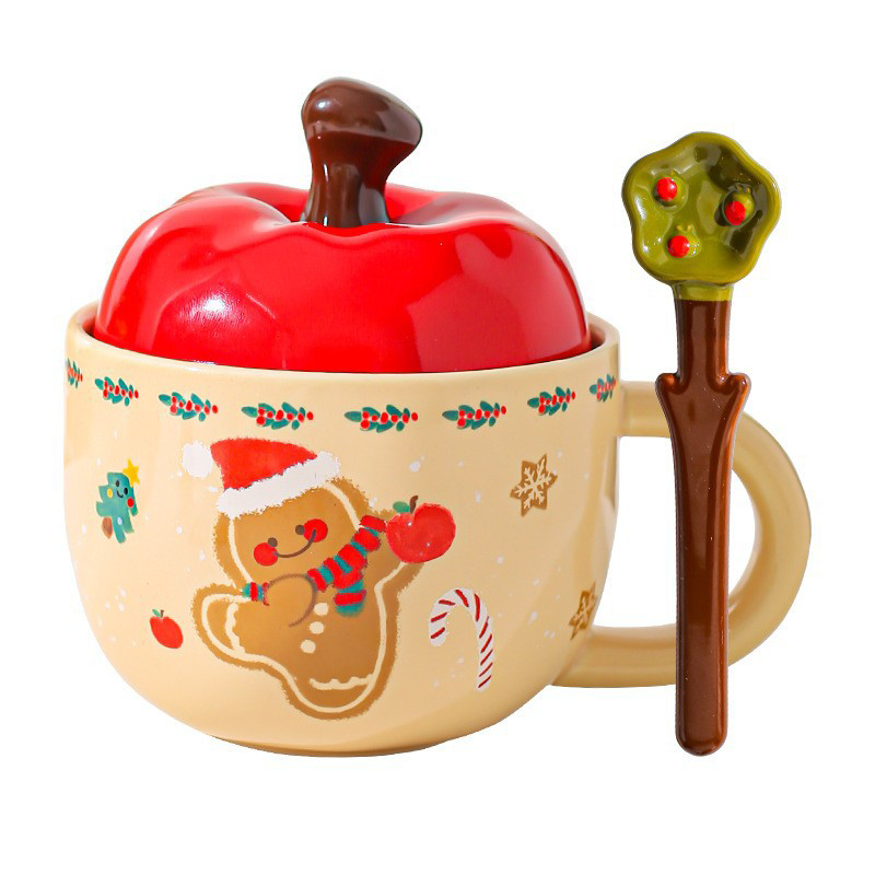 🎁The best Christmas gift ✨ Cute Apple-Shaped Ceramic Mug Set