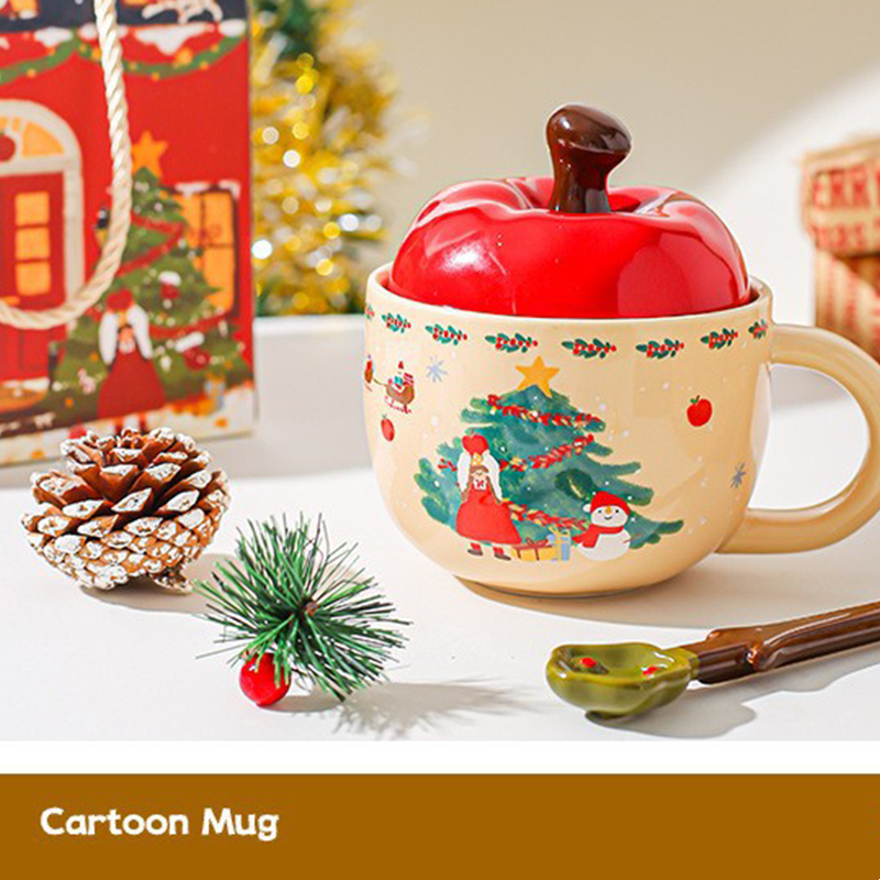 🎁The best Christmas gift ✨ Cute Apple-Shaped Ceramic Mug Set