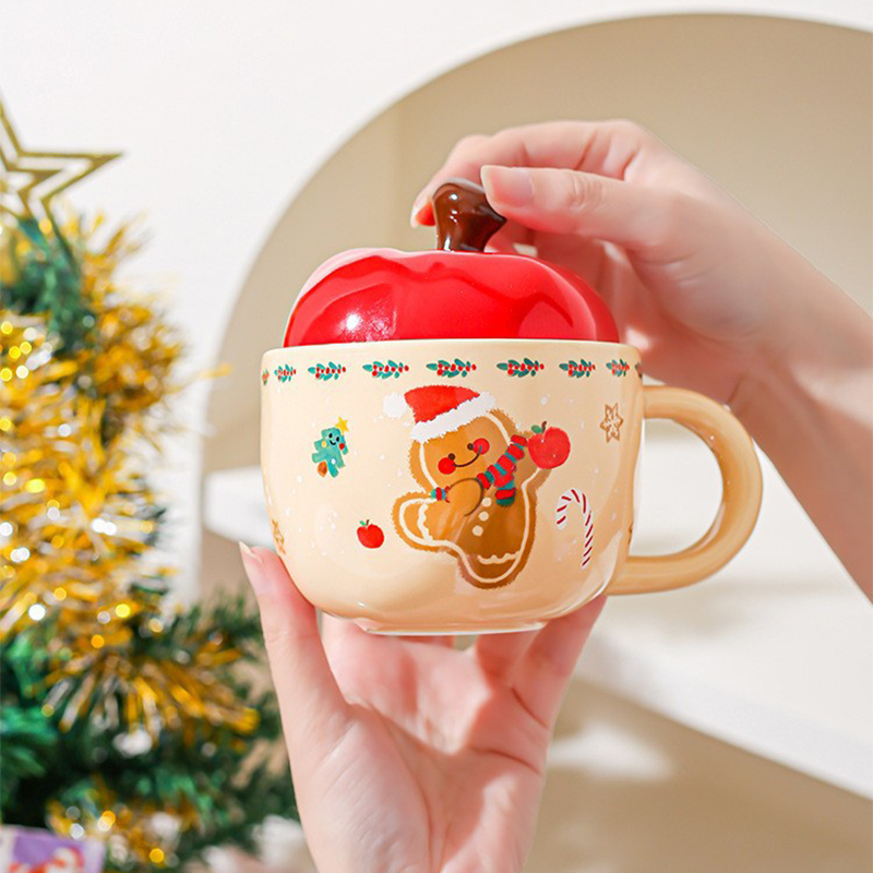 🎁The best Christmas gift ✨ Cute Apple-Shaped Ceramic Mug Set