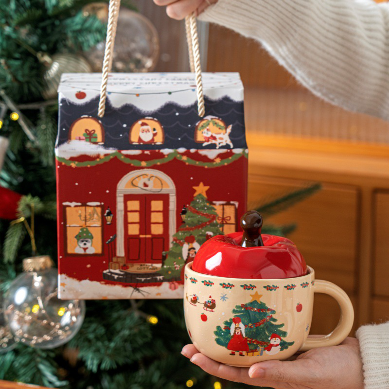 🎁The best Christmas gift ✨ Cute Apple-Shaped Ceramic Mug Set