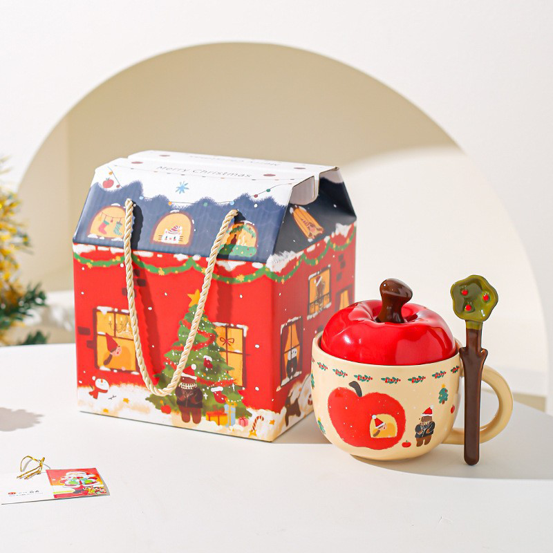 🎁The best Christmas gift ✨ Cute Apple-Shaped Ceramic Mug Set