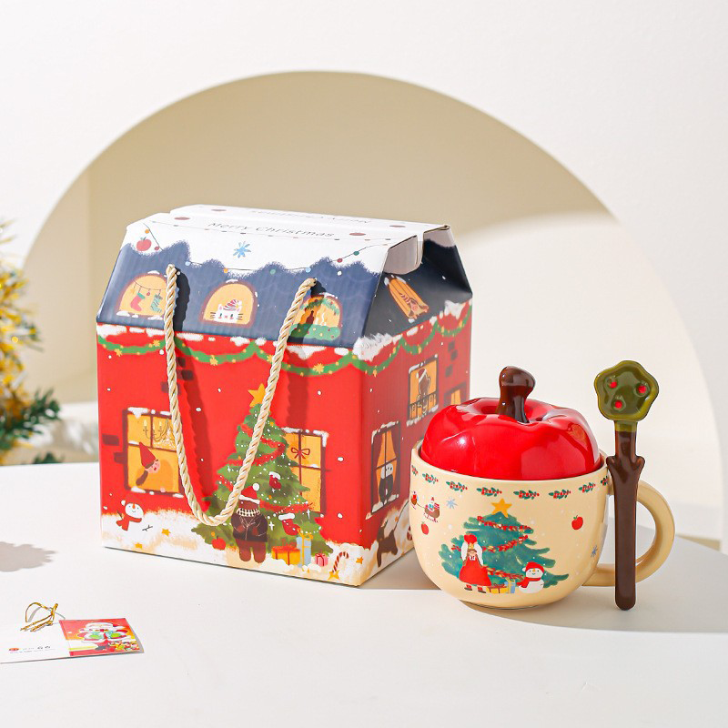 🎁The best Christmas gift ✨ Cute Apple-Shaped Ceramic Mug Set