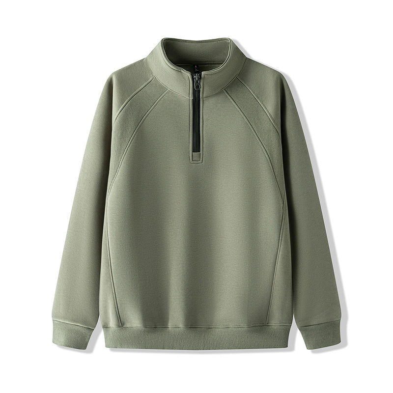 Men's Plus-Size Quarter-Zip Pullover Sweatshirt