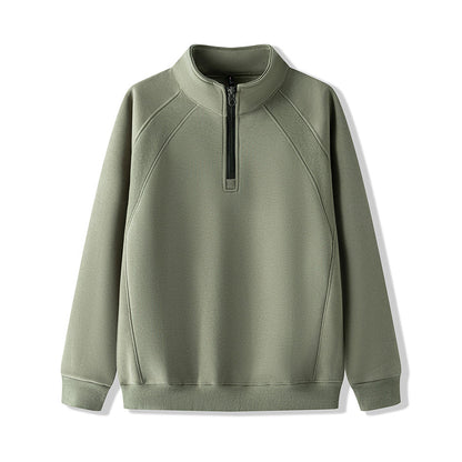Men's Plus-Size Quarter-Zip Pullover Sweatshirt
