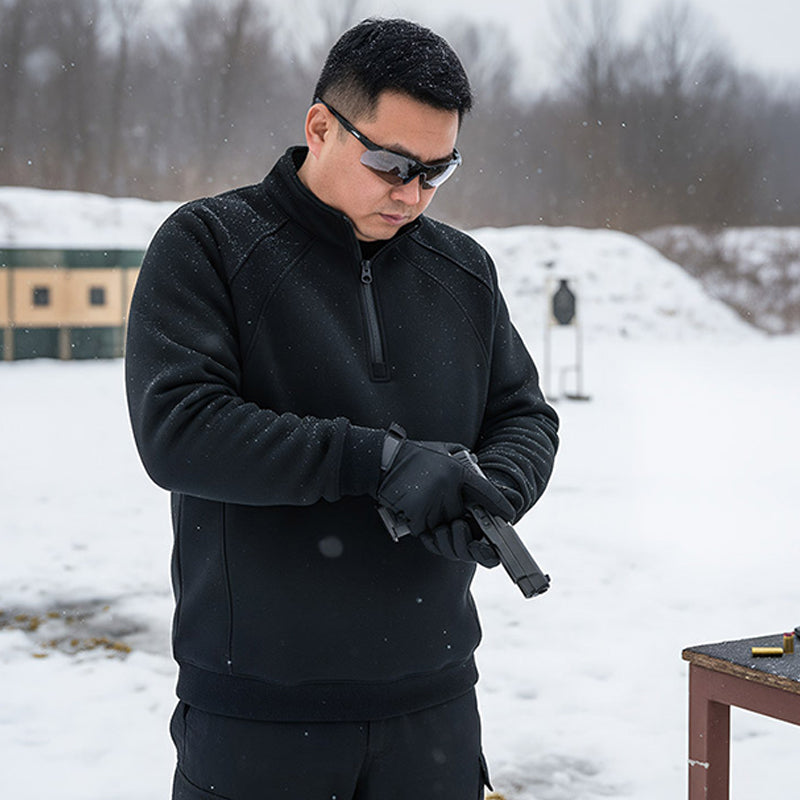 Men's Plus-Size Quarter-Zip Pullover Sweatshirt