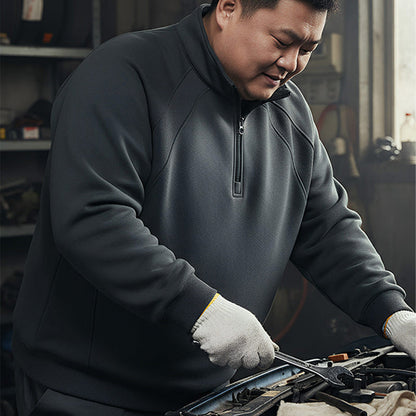 Men's Plus-Size Quarter-Zip Pullover Sweatshirt