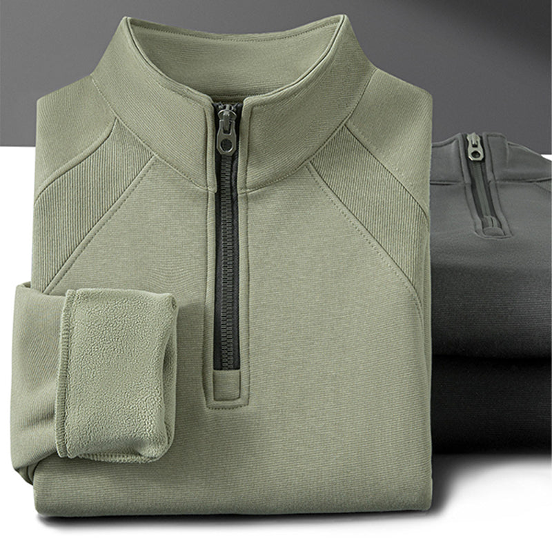 Men's Plus-Size Quarter-Zip Pullover Sweatshirt