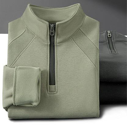 Men's Plus-Size Quarter-Zip Pullover Sweatshirt