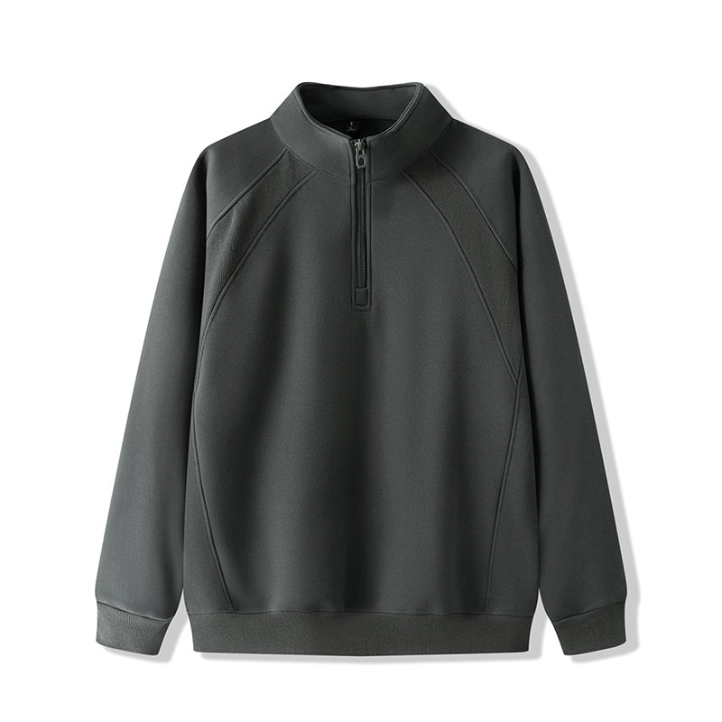 Men's Plus-Size Quarter-Zip Pullover Sweatshirt