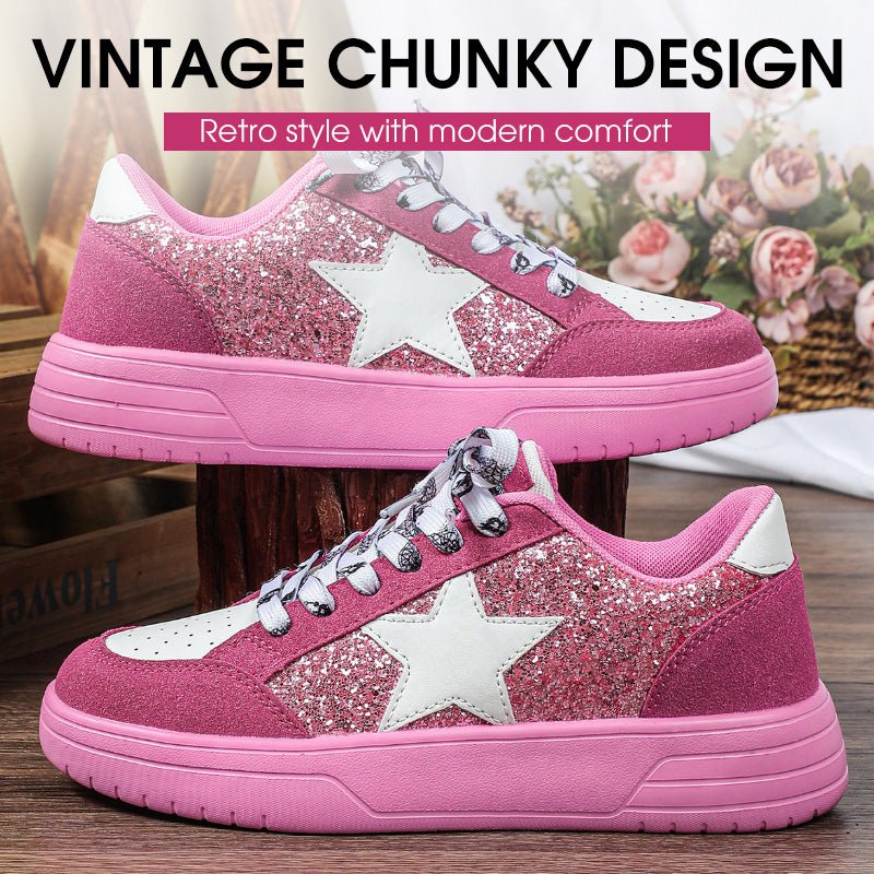 Women's Vintage Glitter Fashion Casual Sneakers