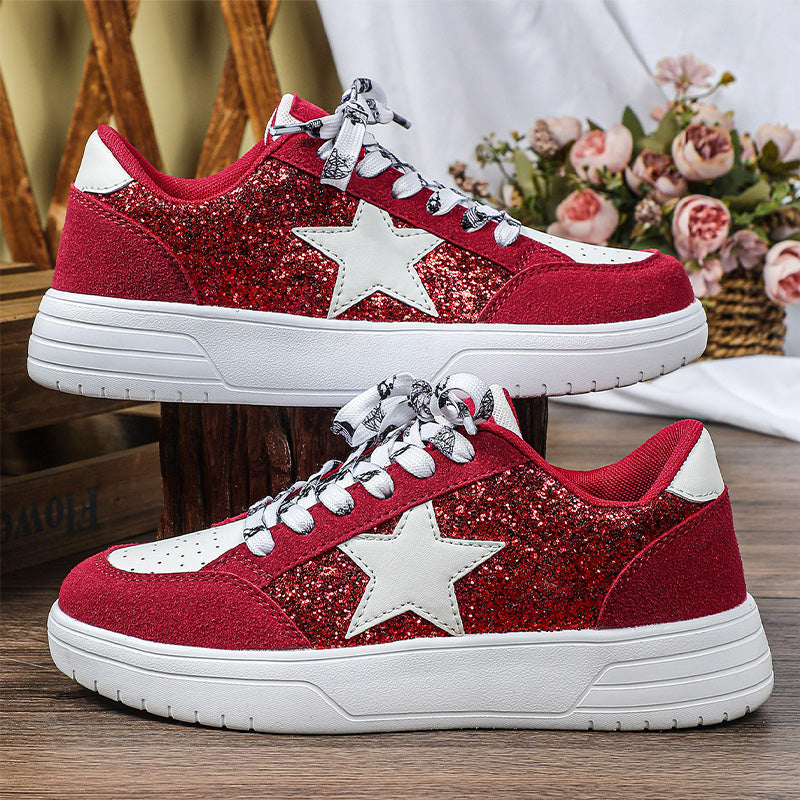Women's Vintage Glitter Fashion Casual Sneakers