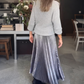 Elegant Knit Sweater & Metallic Pleated Skirt Set
