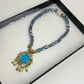 Vintage Celestial Moon & Star Beaded Necklace