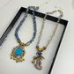 Vintage Celestial Moon & Star Beaded Necklace
