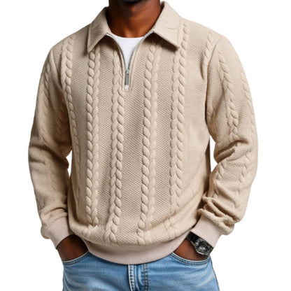 🔥New Arrivals Offer🔥—Men's Casual Half-Zip Cable-Knit Sweater