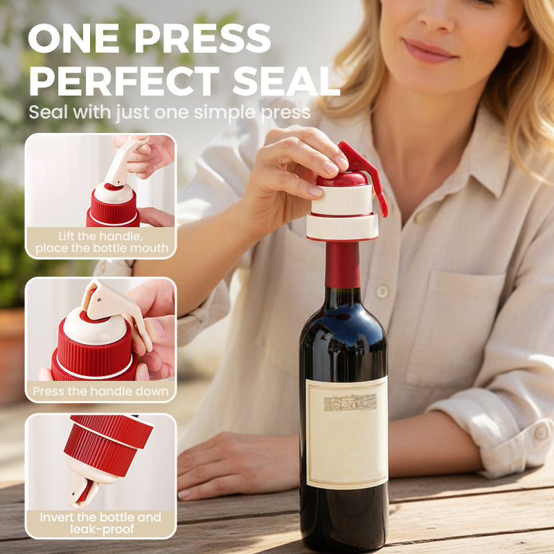⏳Limited-time 50% off⏰PRESS WINE STOPPER - Airtight Seal with Date Tracker, Easy to Use and Remove, Keeps Wine Fresh for Days, Ideal for Home and Gifts 🗓️🎁