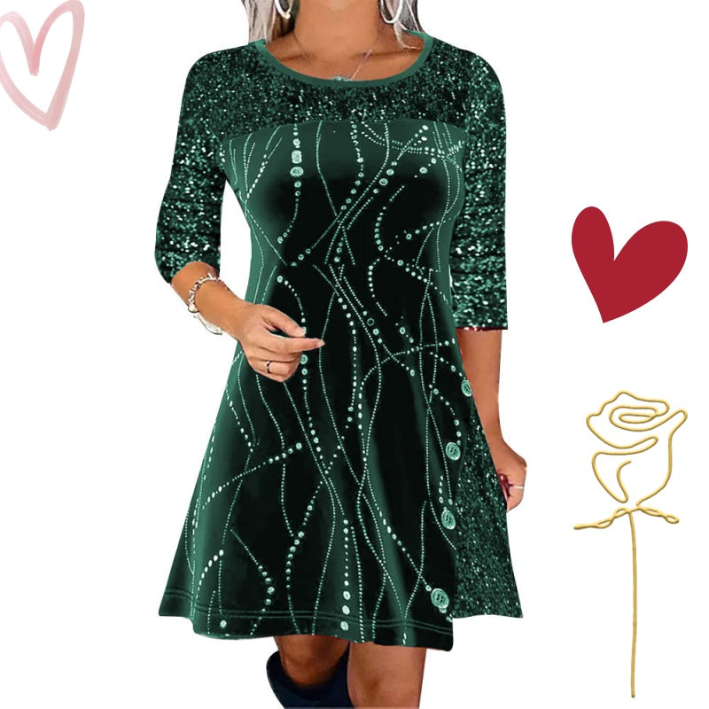 👗Elegant Sequin A-Line Dress - Stunning Shimmer & Perfect Fit, Ideal for Parties and Galas ✨