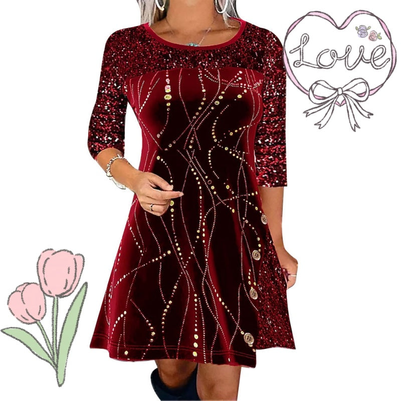 👗Elegant Sequin A-Line Dress - Stunning Shimmer & Perfect Fit, Ideal for Parties and Galas ✨