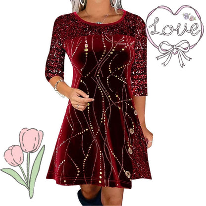 👗Elegant Sequin A-Line Dress - Stunning Shimmer & Perfect Fit, Ideal for Parties and Galas ✨
