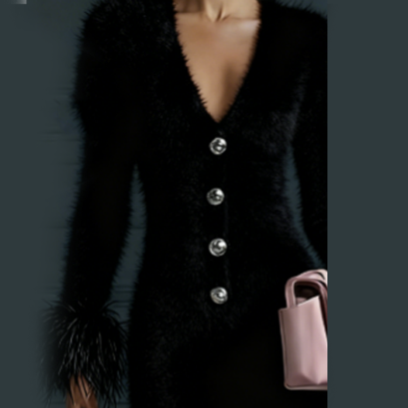 Women's Elegant V-Neck Bodycon Midi Dress