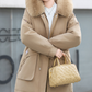 Women's Warm Coat with Detachable Liner & Faux Fur Hood