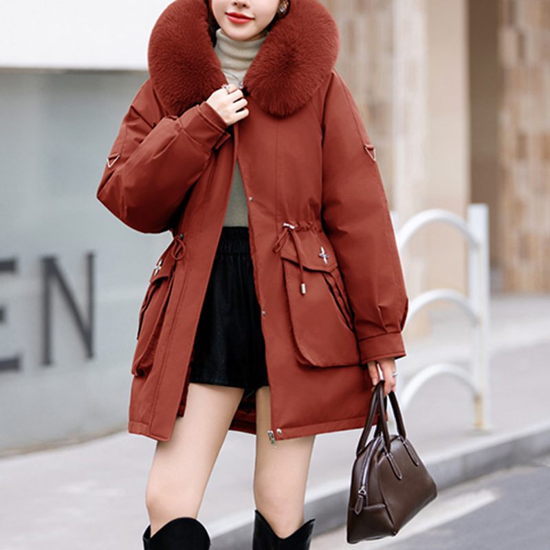 Women's Warm Coat with Detachable Liner & Faux Fur Hood