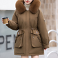 Women's Warm Coat with Detachable Liner & Faux Fur Hood